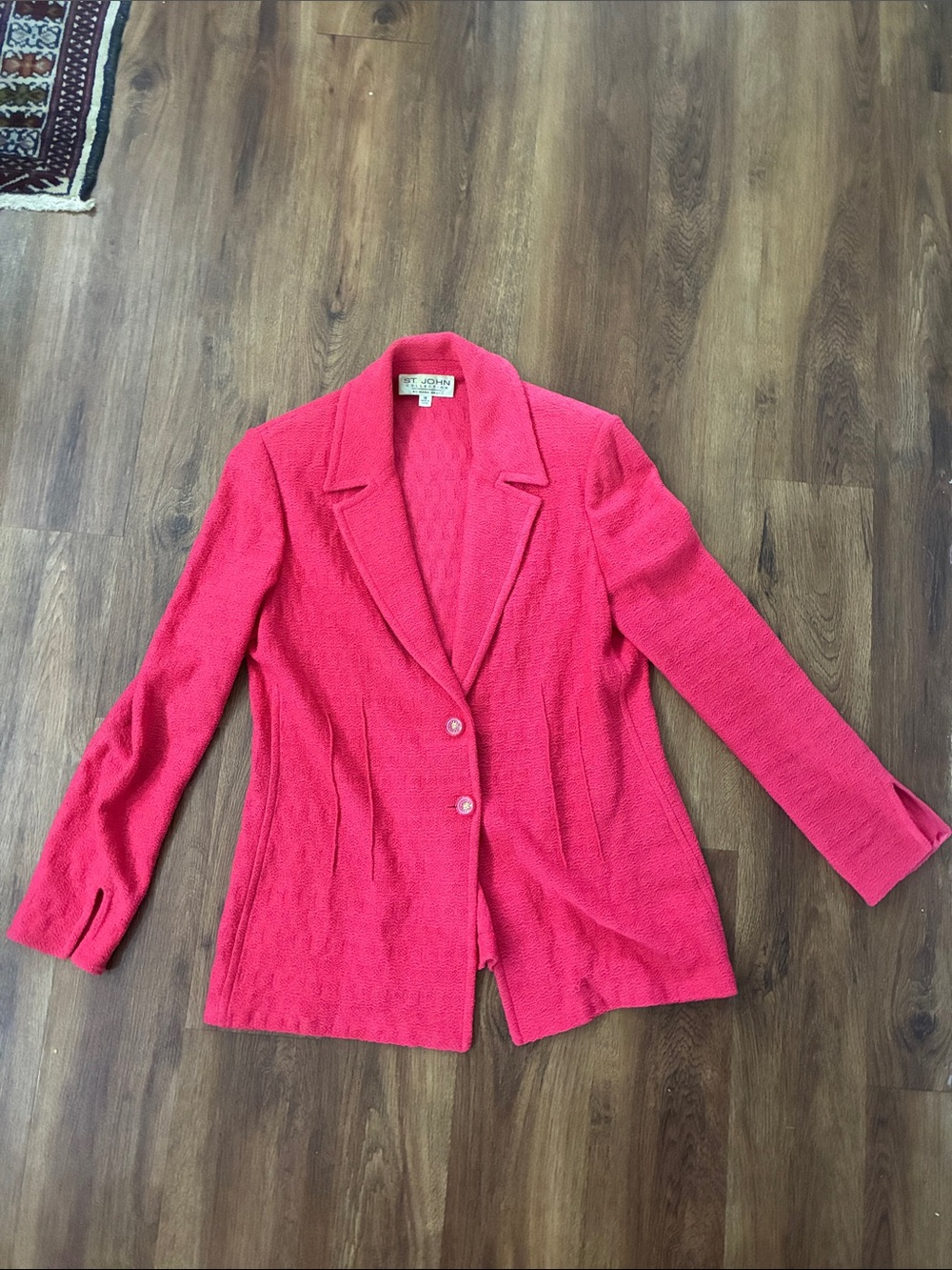 St. John Collection Bright Coral Knit Blazer 12
